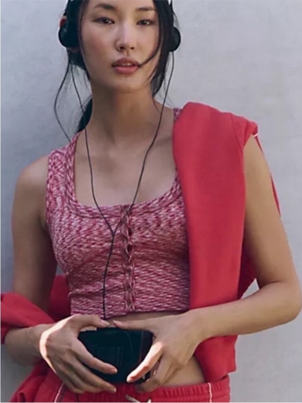 FP Movement by Free People Swan Song Cami Cropped Tank in Winterberry Heater M/L